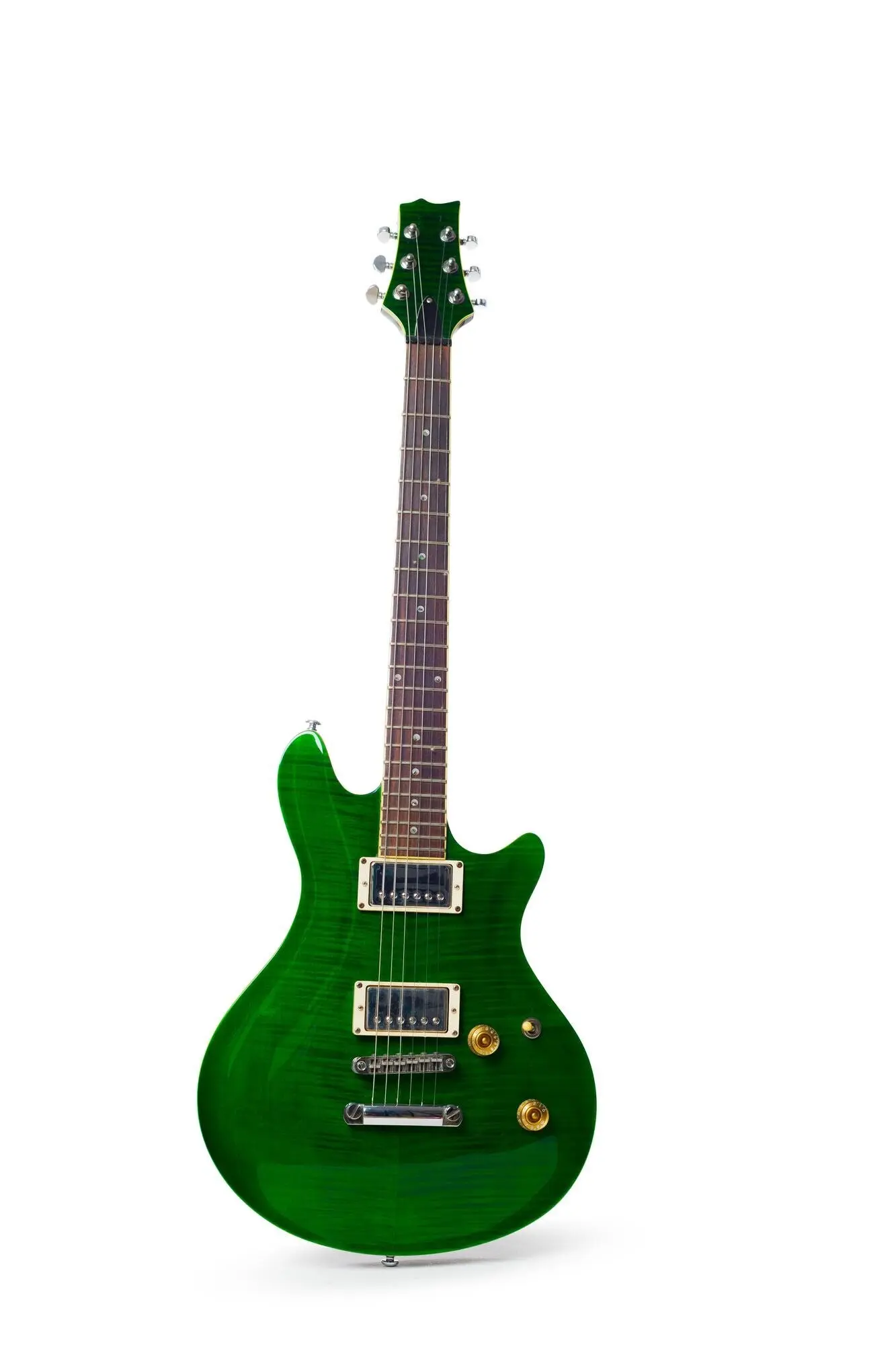 Elektrische Gitarre freigestellt vor weißem Hintergrund